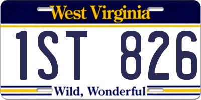 WV license plate 1ST826