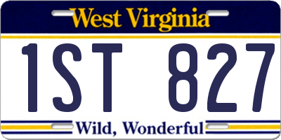 WV license plate 1ST827