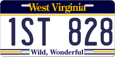 WV license plate 1ST828