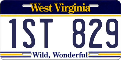 WV license plate 1ST829