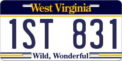 WV license plate 1ST831