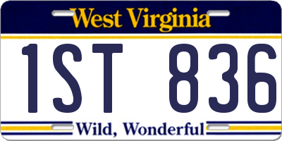 WV license plate 1ST836