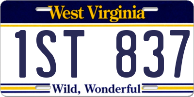 WV license plate 1ST837
