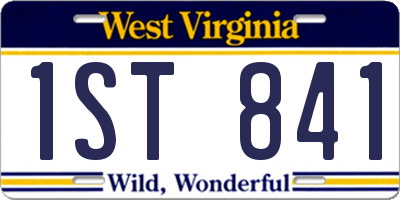 WV license plate 1ST841