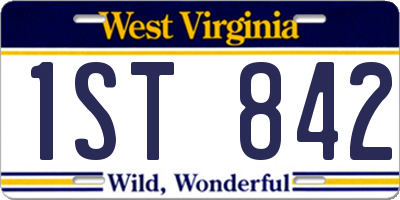 WV license plate 1ST842