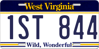 WV license plate 1ST844