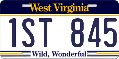 WV license plate 1ST845
