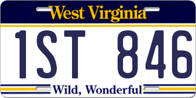 WV license plate 1ST846