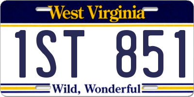 WV license plate 1ST851