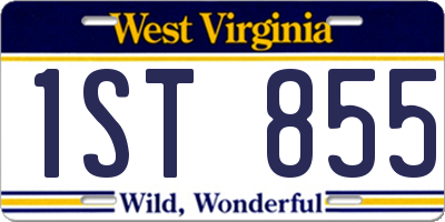 WV license plate 1ST855