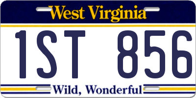 WV license plate 1ST856