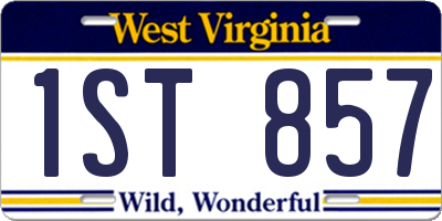 WV license plate 1ST857