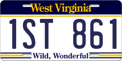 WV license plate 1ST861