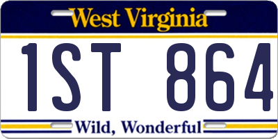 WV license plate 1ST864