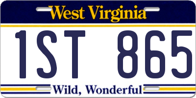 WV license plate 1ST865