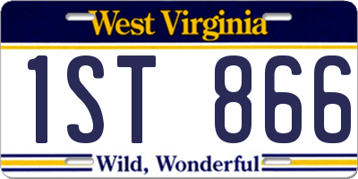 WV license plate 1ST866