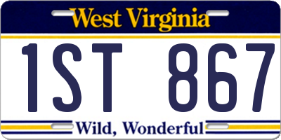 WV license plate 1ST867