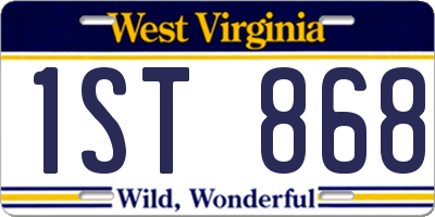 WV license plate 1ST868