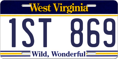 WV license plate 1ST869