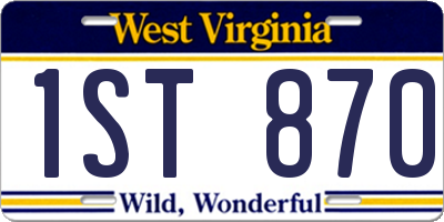 WV license plate 1ST870