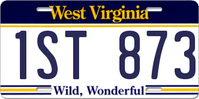 WV license plate 1ST873