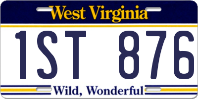 WV license plate 1ST876