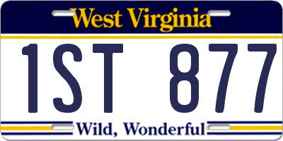 WV license plate 1ST877