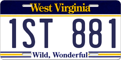 WV license plate 1ST881