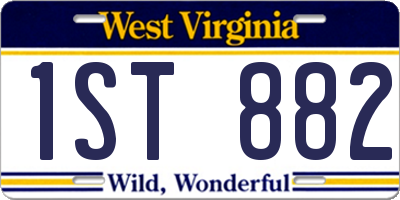 WV license plate 1ST882
