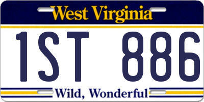 WV license plate 1ST886