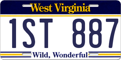 WV license plate 1ST887