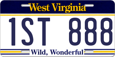 WV license plate 1ST888