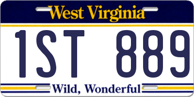 WV license plate 1ST889