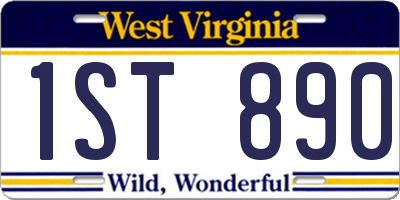 WV license plate 1ST890