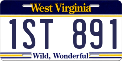 WV license plate 1ST891