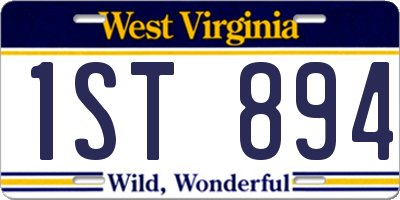 WV license plate 1ST894