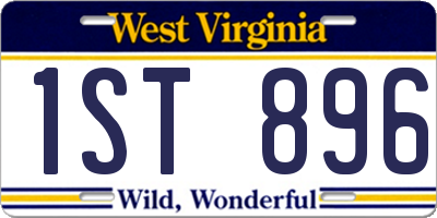 WV license plate 1ST896