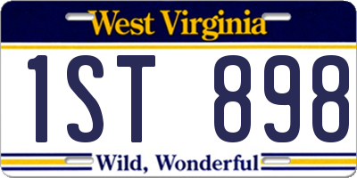 WV license plate 1ST898