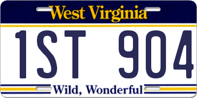 WV license plate 1ST904