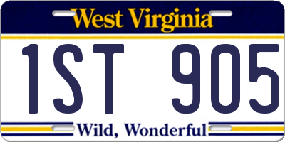 WV license plate 1ST905