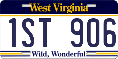 WV license plate 1ST906