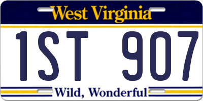 WV license plate 1ST907