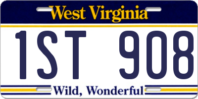 WV license plate 1ST908