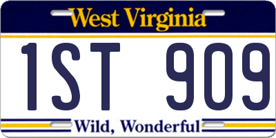WV license plate 1ST909