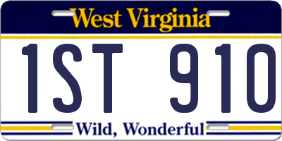 WV license plate 1ST910