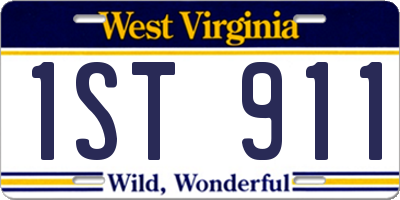 WV license plate 1ST911