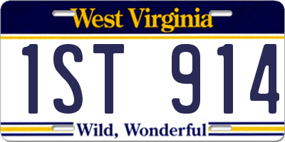 WV license plate 1ST914