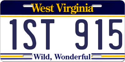 WV license plate 1ST915