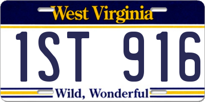 WV license plate 1ST916