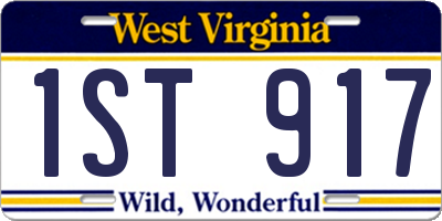 WV license plate 1ST917